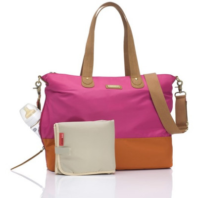 Storksak skötväska Tote pink/orange