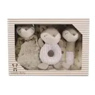 Carlobaby presentkit filt&leksaker, räv grå