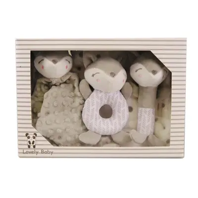 Carlobaby presentkit filt&leksaker, räv grå