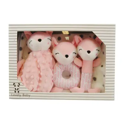 Carlobaby presentkit filt&leksaker, räv rosa