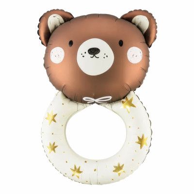 Folieballong Teddybjörn Skallra