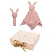 Jabadabado presentkit snuttefilt/skallra, bunny rosa