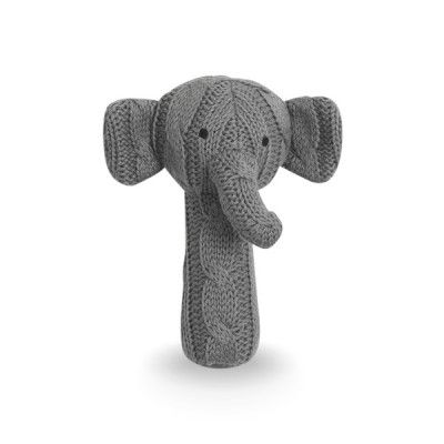 Jollein, Skallra Kabelstickad - Elefant Grå