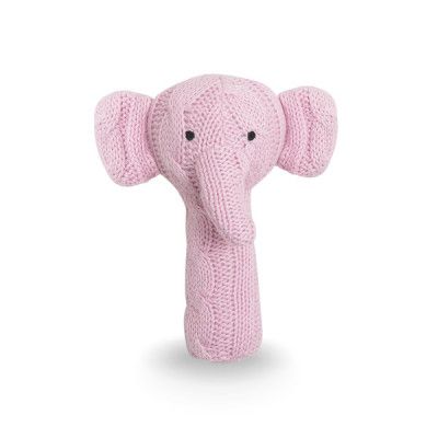 Jollein, Skallra Kabelstickad - Elefant Ljusrosa