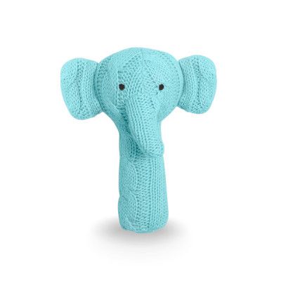 Jollein, Skallra Kabelstickad - Elefant Turkos