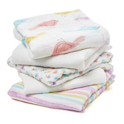 Aden By Snuttefiltar Muslin 5-pack (Fåglar)