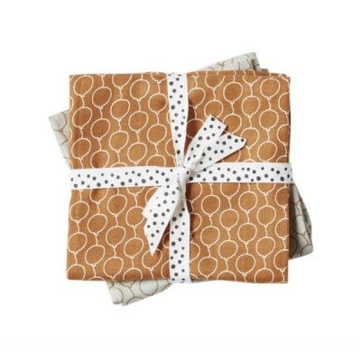 Done By Deer, Muslinfilt Ballon 70x70 cm 2-pack Guld