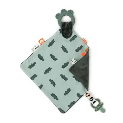 Done by Deer snuttefilt med bitleksak Croco, grön