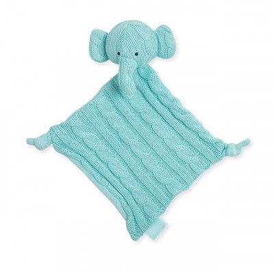 Jollein, Snuttefilt Kabelstickad - Elefant Turkos