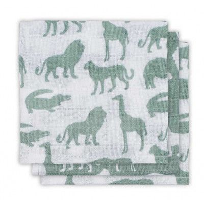 Jollein Tvättlappar/Snuttefiltar Safari 3-pack (Grön)