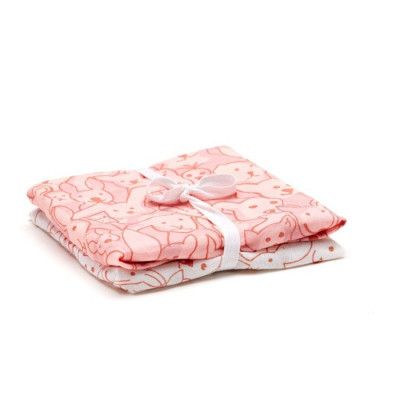 Kids Concept Muslinfilt Edvin 2-pack (Rosa och Vit)