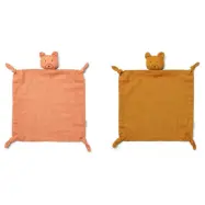 Liewood snuttefilt Agnete 2-pack, Mr Bear tuscany/golden