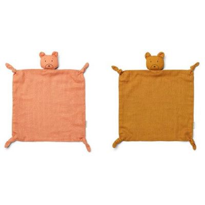 Liewood snuttefilt Agnete 2-pack, Mr Bear tuscany/golden