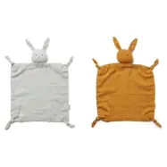 Liewood snuttefilt Agnete 2-pack, Rabbit grey/mustard