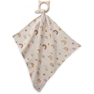 Liewood snuttefilt med bitleksak Dines, rainbow love sandy