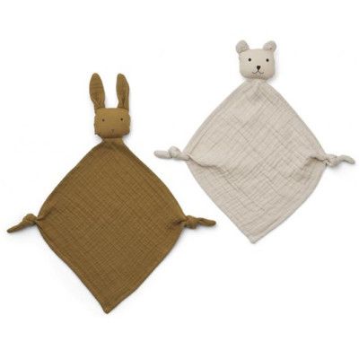 Liewood snuttefilt mini Yoko 2-pack, olive green/sandy