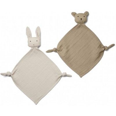 Liewood snuttefilt mini Yoko 2-pack, sandy/stone beige