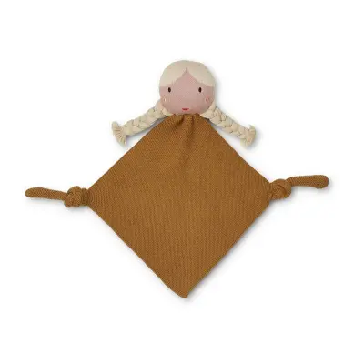 Liewood snuttefilt stickad Alfie, doll/golden caramel