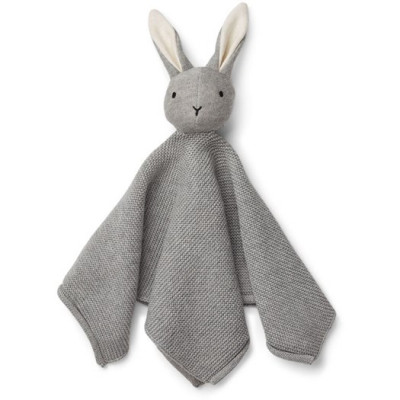 Liewood snuttefilt stickad Milo, rabbit grey melange