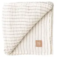 NG Baby linnefilt 100 x 100 cm, ivory/graphite rand