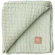 NG Baby - Linnefilt Sage Grön + Ivory Stripe