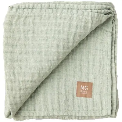 NG Baby - Linnefilt Sage Grön + Ivory Stripe