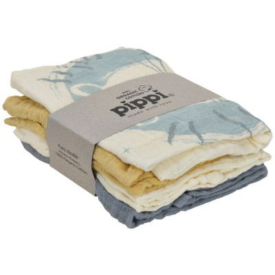 Pippi Muslinfiltar 4-pack (Pearl Blue)
