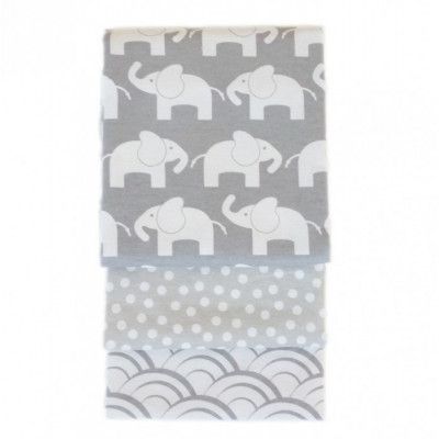 Rätt Start Flanellfilt 3-pack (Grå)