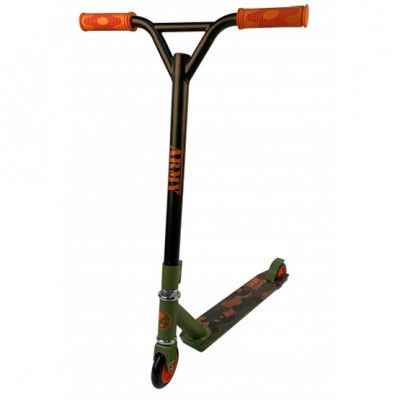 AMIGO Amigo - Sparkcykel - Stuntstep Army Junior Fotbroms Grön/Orange