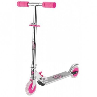 Xootz - Sparkcykel - Step Folding Led Wielen Fotbroms Rosa
