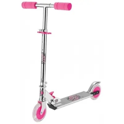 Xootz - Sparkcykel - Step Folding Led Wielen Fotbroms Rosa