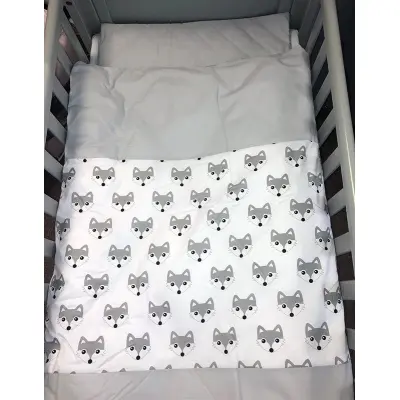 Basson Baby startpaket spjälsäng, räv grå