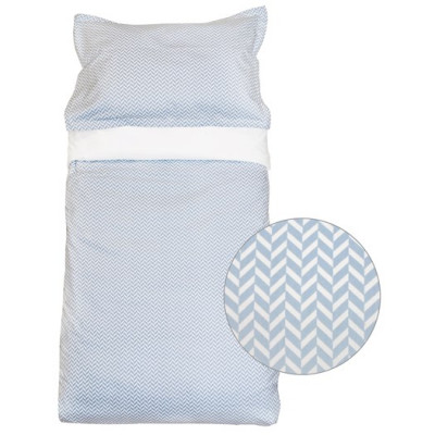 Bliss Sthlm bäddset spjälsäng, Herringbone blå