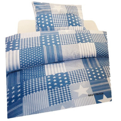 Borganäs bäddset spjälsäng, patch blå