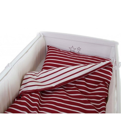 Borganäs bäddset Spjälsäng rand röd