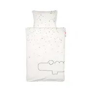 Done by Deer påslakanset Croco spjälsäng, vit/grön