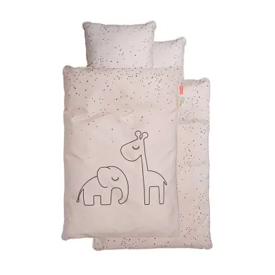 Done by Deer påslakanset Dreamy Dots spjälsäng, powder