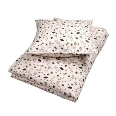 Filibabba påslakanset spjälsäng EKO, Forest Floor blå