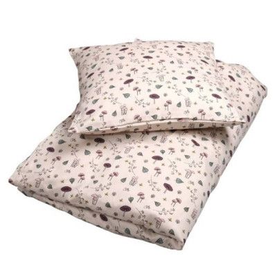 Filibabba påslakanset spjälsäng EKO, Forest Floor rosa