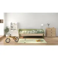 FLEXA Flexa - Enkelsäng/Dagsäng 90x200 Cm Ekram - Gröna Ben