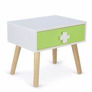Homestyle4u Sängbord - Med Låda Vit/Grön