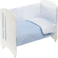 Interbaby - Spjälsäng Lovely Crown Vit/Rosa 4 Delar