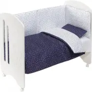 Interbaby - Spjälsäng Lovely Universo Vit/Grå 4 Delar