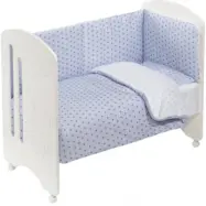 Interbaby - Spjälsäng Lovely Vit/Rosa 4 Delar