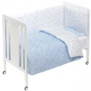 Interbaby - Spjälsäng Med Sängkläder Ljusblå