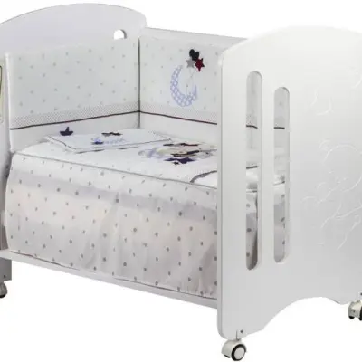 Interbaby - Spjälsäng Med Sängkläder Lovely Bears Beige