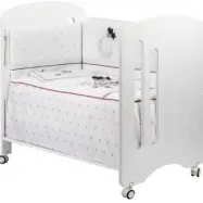 Interbaby - Spjälsäng Med Sängkläder Lovely Bears Rosa