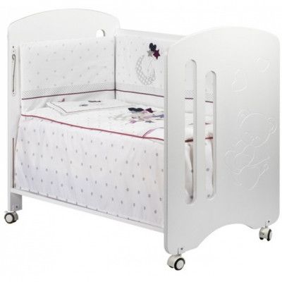 Interbaby - Spjälsäng Med Sängkläder Lovely Bears Rosa