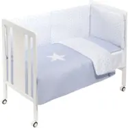 Interbaby - Spjälsäng Med Sängkläder Vit/Blå
