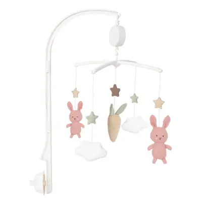 Jabadabado musikmobil med arm, bunny rosa
